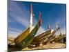Colourful Fishing Boats at the Fishing Habour, Nouakchott, Mauritania, Africa-Michael Runkel-Mounted Photographic Print