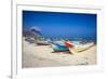 Colourful Fishing Boats in Qalansia on the West Coast of the Island of Socotra, Yemen, Middle East-Michael Runkel-Framed Photographic Print