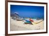 Colourful Fishing Boats in Qalansia on the West Coast of the Island of Socotra, Yemen, Middle East-Michael Runkel-Framed Photographic Print