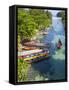 Colourful Fishing Boats on White River, Ocho Rios, St. Ann Parish, Jamaica, Caribbean-Doug Pearson-Framed Stretched Canvas