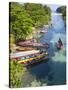 Colourful Fishing Boats on White River, Ocho Rios, St. Ann Parish, Jamaica, Caribbean-Doug Pearson-Stretched Canvas