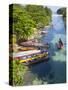 Colourful Fishing Boats on White River, Ocho Rios, St. Ann Parish, Jamaica, Caribbean-Doug Pearson-Stretched Canvas