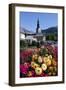 Colourful flowers in the village of Saint Gervais les Bains in the French Alps, Haute-Savoie-Godong-Framed Photographic Print