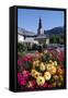 Colourful flowers in the village of Saint Gervais les Bains in the French Alps, Haute-Savoie-Godong-Framed Stretched Canvas