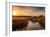 Colourful Golden Hour Sunset over Thatched Boat House-Steve Docwra-Framed Photographic Print