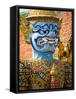 Colourful Guardian Statue Close Up, Grand Palace, Bangkok, Thailand, Southeast Asia, Asia-Matthew Williams-Ellis-Framed Stretched Canvas