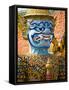 Colourful Guardian Statue Close Up, Grand Palace, Bangkok, Thailand, Southeast Asia, Asia-Matthew Williams-Ellis-Framed Stretched Canvas