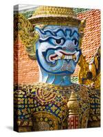 Colourful Guardian Statue Close Up, Grand Palace, Bangkok, Thailand, Southeast Asia, Asia-Matthew Williams-Ellis-Stretched Canvas