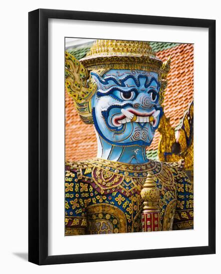 Colourful Guardian Statue Close Up, Grand Palace, Bangkok, Thailand, Southeast Asia, Asia-Matthew Williams-Ellis-Framed Photographic Print