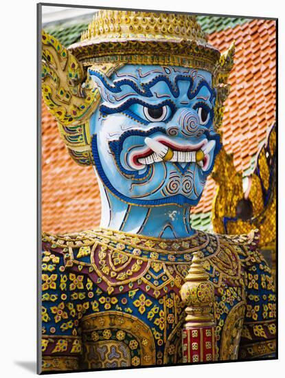 Colourful Guardian Statue Close Up, Grand Palace, Bangkok, Thailand, Southeast Asia, Asia-Matthew Williams-Ellis-Mounted Photographic Print