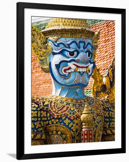 Colourful Guardian Statue Close Up, Grand Palace, Bangkok, Thailand, Southeast Asia, Asia-Matthew Williams-Ellis-Framed Photographic Print