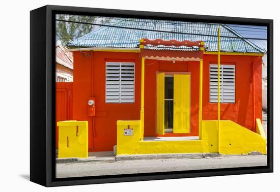 Colourful house on Bay Street, Bridgetown, St. Michael, Barbados, West Indies, Caribbean, Central A-Frank Fell-Framed Stretched Canvas