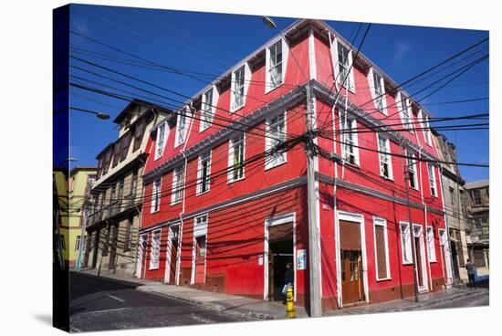 Colourful House, Valparaiso, Chile-Peter Groenendijk-Stretched Canvas