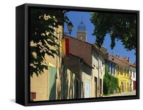 Colourful Houses and Church, Puyloubier, Near Aix-En-Provence, Bouches-Du-Rhone, Provence, France-Tomlinson Ruth-Framed Stretched Canvas