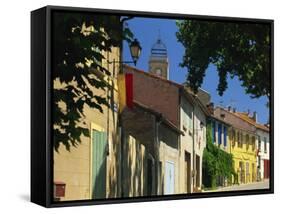 Colourful Houses and Church, Puyloubier, Near Aix-En-Provence, Bouches-Du-Rhone, Provence, France-Tomlinson Ruth-Framed Stretched Canvas