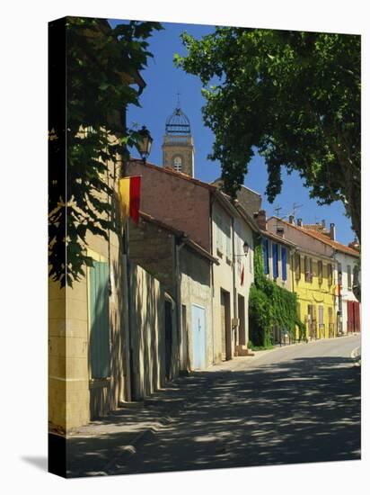 Colourful Houses and Church, Puyloubier, Near Aix-En-Provence, Bouches-Du-Rhone, Provence, France-Tomlinson Ruth-Stretched Canvas