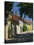 Colourful Houses and Church, Puyloubier, Near Aix-En-Provence, Bouches-Du-Rhone, Provence, France-Tomlinson Ruth-Stretched Canvas