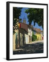 Colourful Houses and Church, Puyloubier, Near Aix-En-Provence, Bouches-Du-Rhone, Provence, France-Tomlinson Ruth-Framed Photographic Print