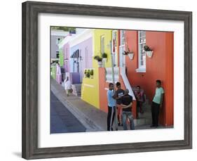 Colourful Houses, Bo-Cape Area, Malay Inhabitants, Cape Town, South Africa, Africa-Peter Groenendijk-Framed Photographic Print