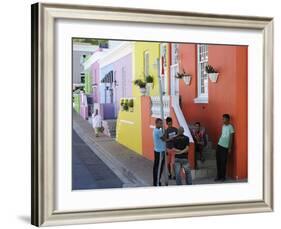 Colourful Houses, Bo-Cape Area, Malay Inhabitants, Cape Town, South Africa, Africa-Peter Groenendijk-Framed Photographic Print