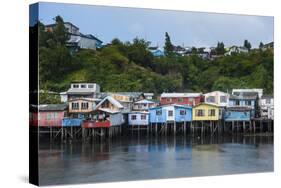 Colourful Houses in Castro, Chiloe, Chile, South America-Michael Runkel-Stretched Canvas