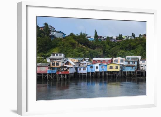 Colourful Houses in Castro, Chiloe, Chile, South America-Michael Runkel-Framed Photographic Print