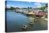 Colourful Houses in Castro, Chiloe, Chile, South America-Michael Runkel-Stretched Canvas