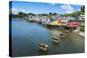 Colourful Houses in Castro, Chiloe, Chile, South America-Michael Runkel-Stretched Canvas