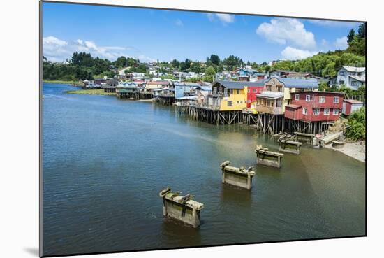 Colourful Houses in Castro, Chiloe, Chile, South America-Michael Runkel-Mounted Photographic Print