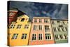 Colourful Houses in Copenhagen, Europe-pink candy-Stretched Canvas