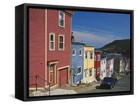 Colourful Houses in St. John's City, Newfoundland, Canada, North America-Richard Cummins-Framed Stretched Canvas