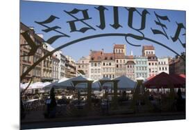 Colourful Houses of the Old Town Square Viewed Through a Cafe Window, Old Town, Poland-Gavin Hellier-Mounted Photographic Print