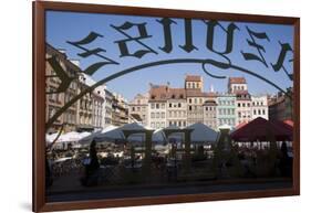 Colourful Houses of the Old Town Square Viewed Through a Cafe Window, Old Town, Poland-Gavin Hellier-Framed Photographic Print