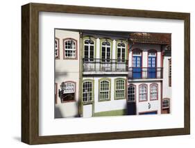 Colourful Houses, Ouro Preto, UNESCO World Heritage Site, Minas Gerais, Brazil, South America-Ian Trower-Framed Photographic Print