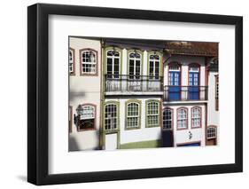 Colourful Houses, Ouro Preto, UNESCO World Heritage Site, Minas Gerais, Brazil, South America-Ian Trower-Framed Photographic Print