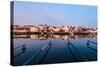 Colourful Houses Reflected in a Still Harbour-Utterström Photography-Stretched Canvas