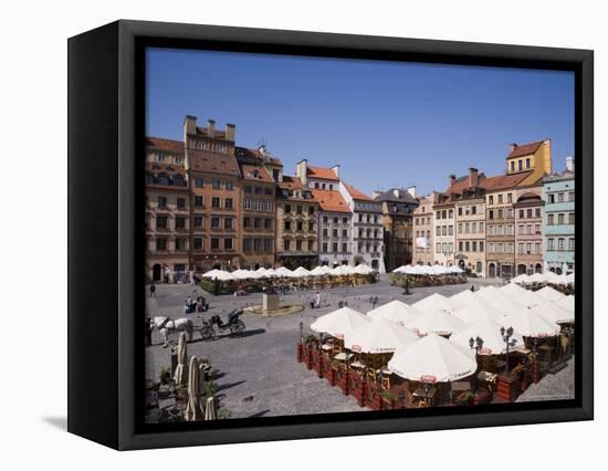 Colourful Houses, Restaurants and Cafes the Old Town Square (Rynek Stare Miasto), Warsaw, Poland-Gavin Hellier-Framed Stretched Canvas