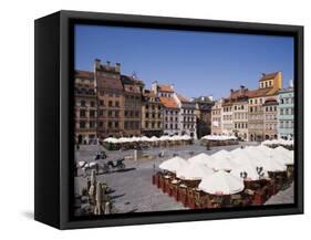 Colourful Houses, Restaurants and Cafes the Old Town Square (Rynek Stare Miasto), Warsaw, Poland-Gavin Hellier-Framed Stretched Canvas