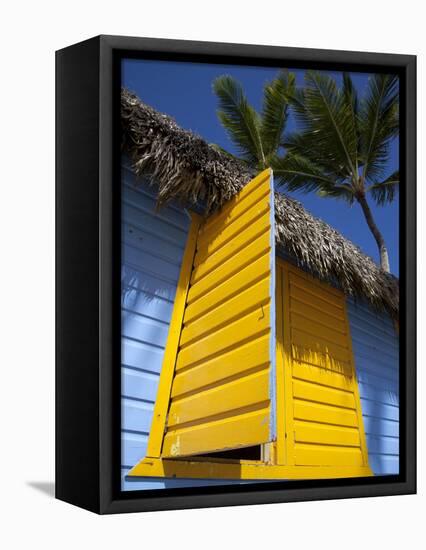 Colourful Hut, Bavaro Beach, Punta Cana, Dominican Republic, West Indies, Caribbean, Central Americ-Frank Fell-Framed Stretched Canvas