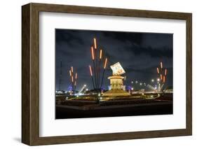 Colourful Illumination, Projection, Sharjah Light Festival, Koran Monument, Cultural Square-Axel Schmies-Framed Photographic Print