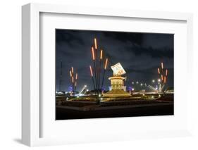 Colourful Illumination, Projection, Sharjah Light Festival, Koran Monument, Cultural Square-Axel Schmies-Framed Photographic Print