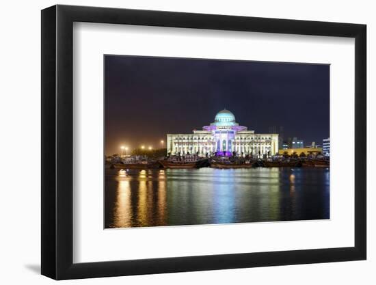 Colourful Illumination, Projection, Sharjah Light Festival, Palace of Justice, Courthouse-Axel Schmies-Framed Photographic Print