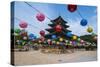 Colourful Lanterns in the Beopjusa Temple Complex, South Korea, Asia-Michael-Stretched Canvas