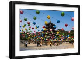 Colourful Lanterns in the Beopjusa Temple Complex, South Korea, Asia-Michael-Framed Photographic Print