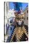 Colourful mask and costume of Carnival of Venice, Venice, Veneto, Italy, Europe-Roberto Moiola-Stretched Canvas