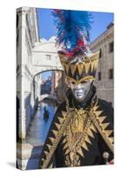 Colourful mask and costume of Carnival of Venice, Venice, Veneto, Italy, Europe-Roberto Moiola-Stretched Canvas