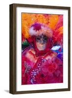 Colourful mask and costume of the Carnival of Venice, famous festival worldwide, Venice, Veneto, It-Roberto Moiola-Framed Photographic Print