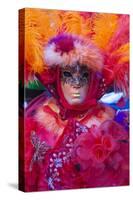 Colourful mask and costume of the Carnival of Venice, famous festival worldwide, Venice, Veneto, It-Roberto Moiola-Stretched Canvas