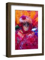 Colourful mask and costume of the Carnival of Venice, famous festival worldwide, Venice, Veneto, It-Roberto Moiola-Framed Photographic Print