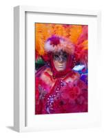 Colourful mask and costume of the Carnival of Venice, famous festival worldwide, Venice, Veneto, It-Roberto Moiola-Framed Photographic Print